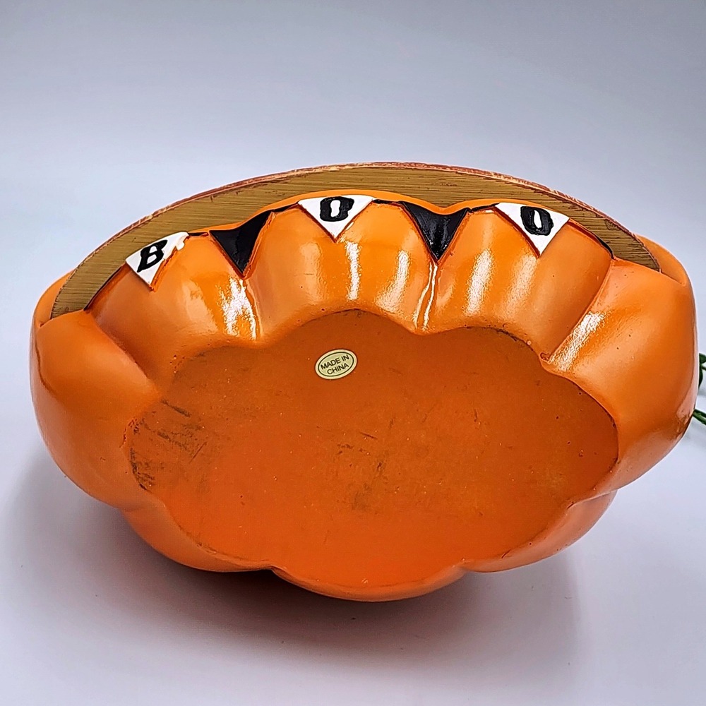 Halloween Ghost Pumpkin Bar Figurine Orange Spooky Whimsical 9" Haunted Bar Boo - Picture 10 of 10